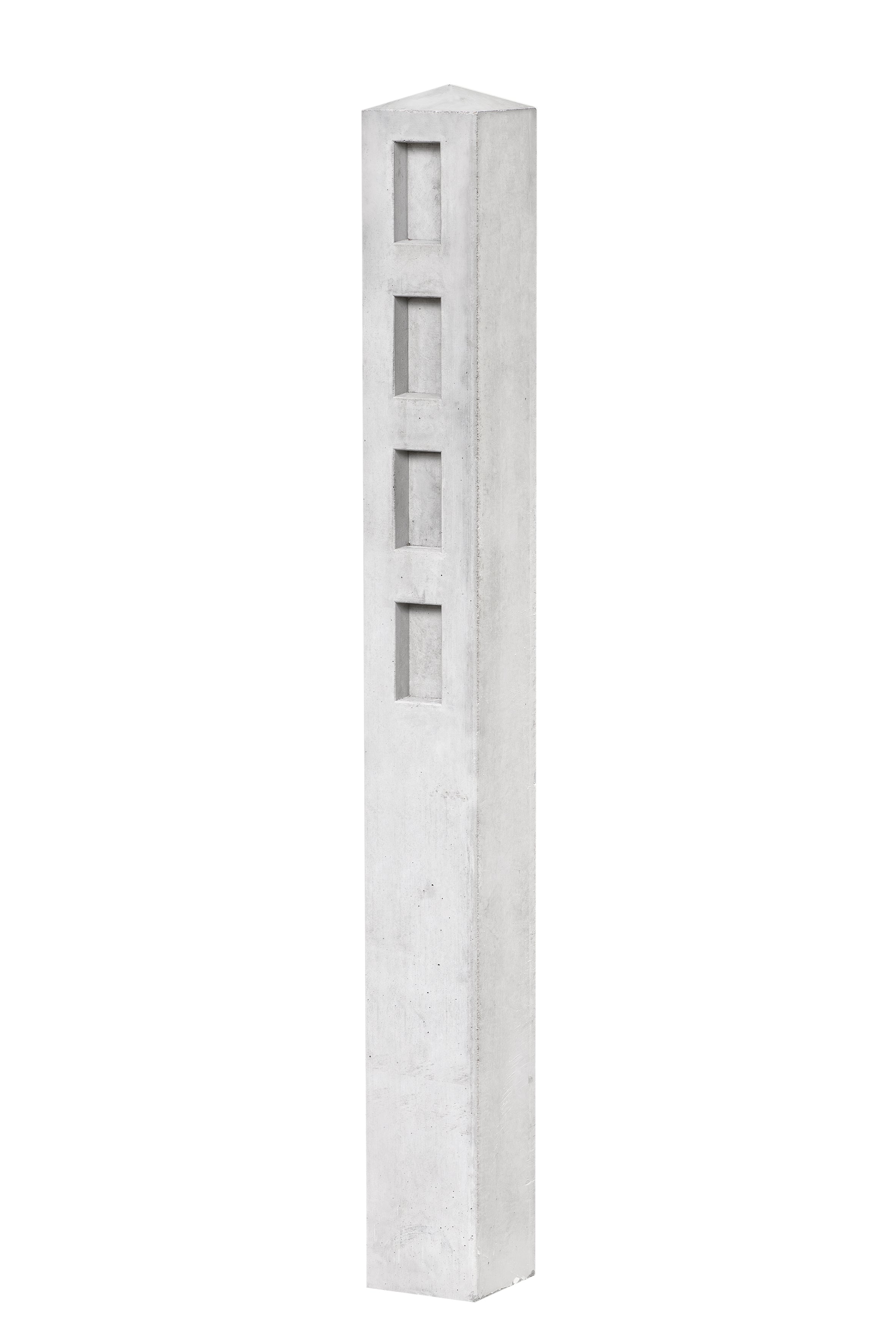 Berton© Betonpaal Linge, wit/grijs, diamantkop 13x13x120cm, tussenmodel