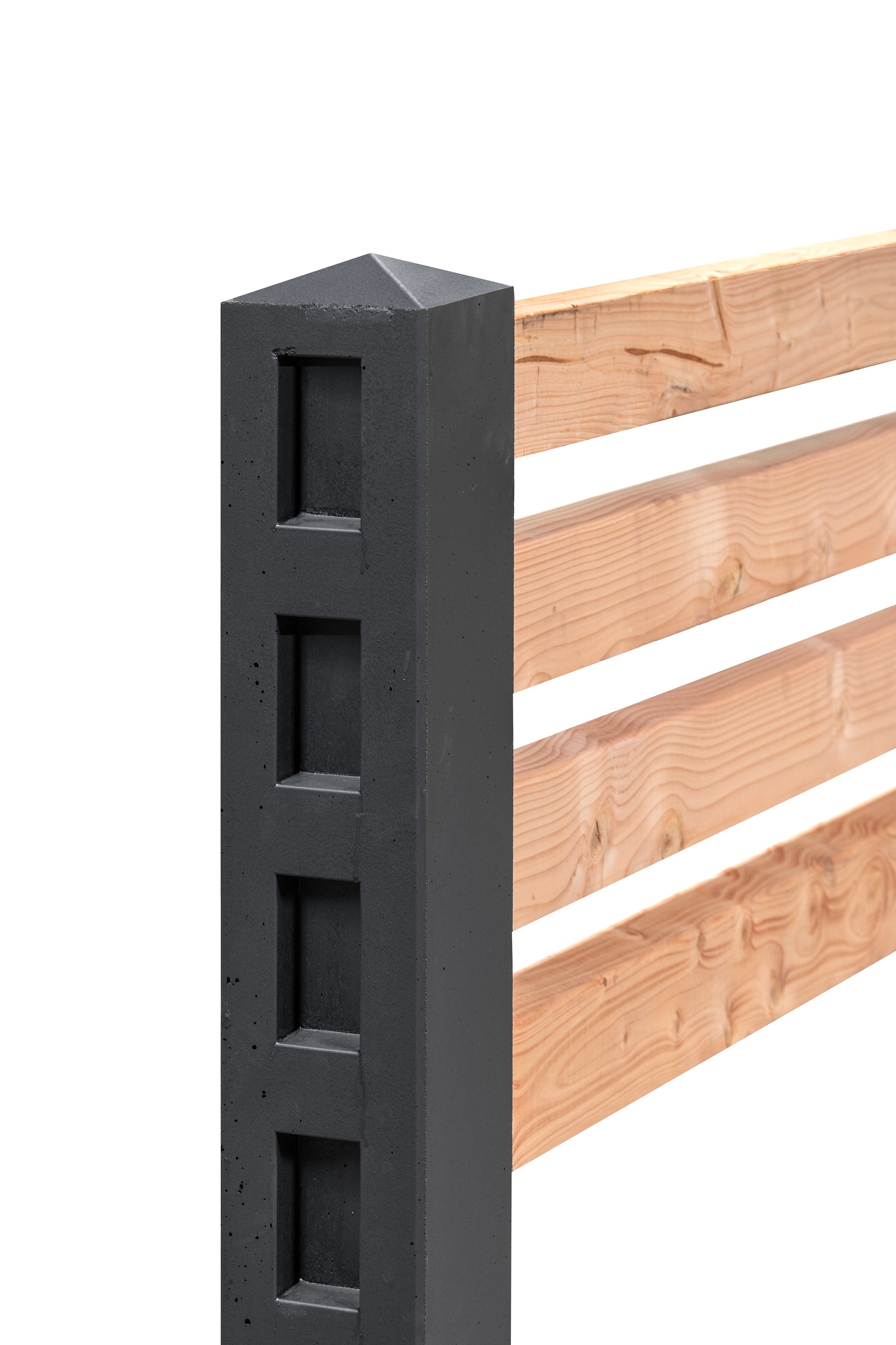Berton© Betonpaal Linge, antraciet, diamantkop 13x13x120cm, tussenmodel
