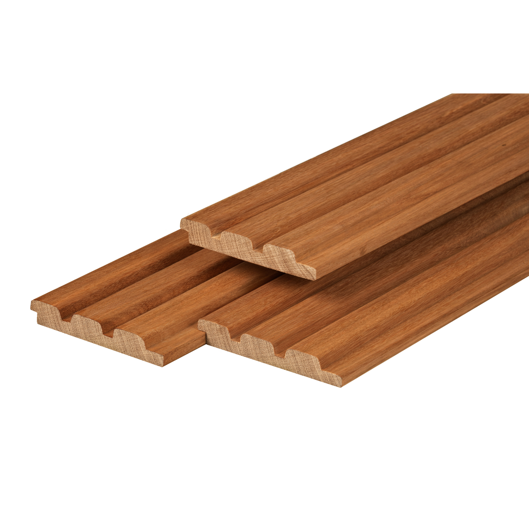 Fraké hardhout triple profiel 2,1 x 14,5 x 455 cm, thermisch gemodificeerd, geschaafd
