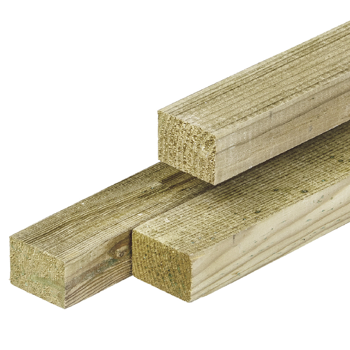 Grenen regel 4,4 x 6,8 x 240 cm, vers, groen geïmpregneerd, geschaafd, 4 ronde hoeken