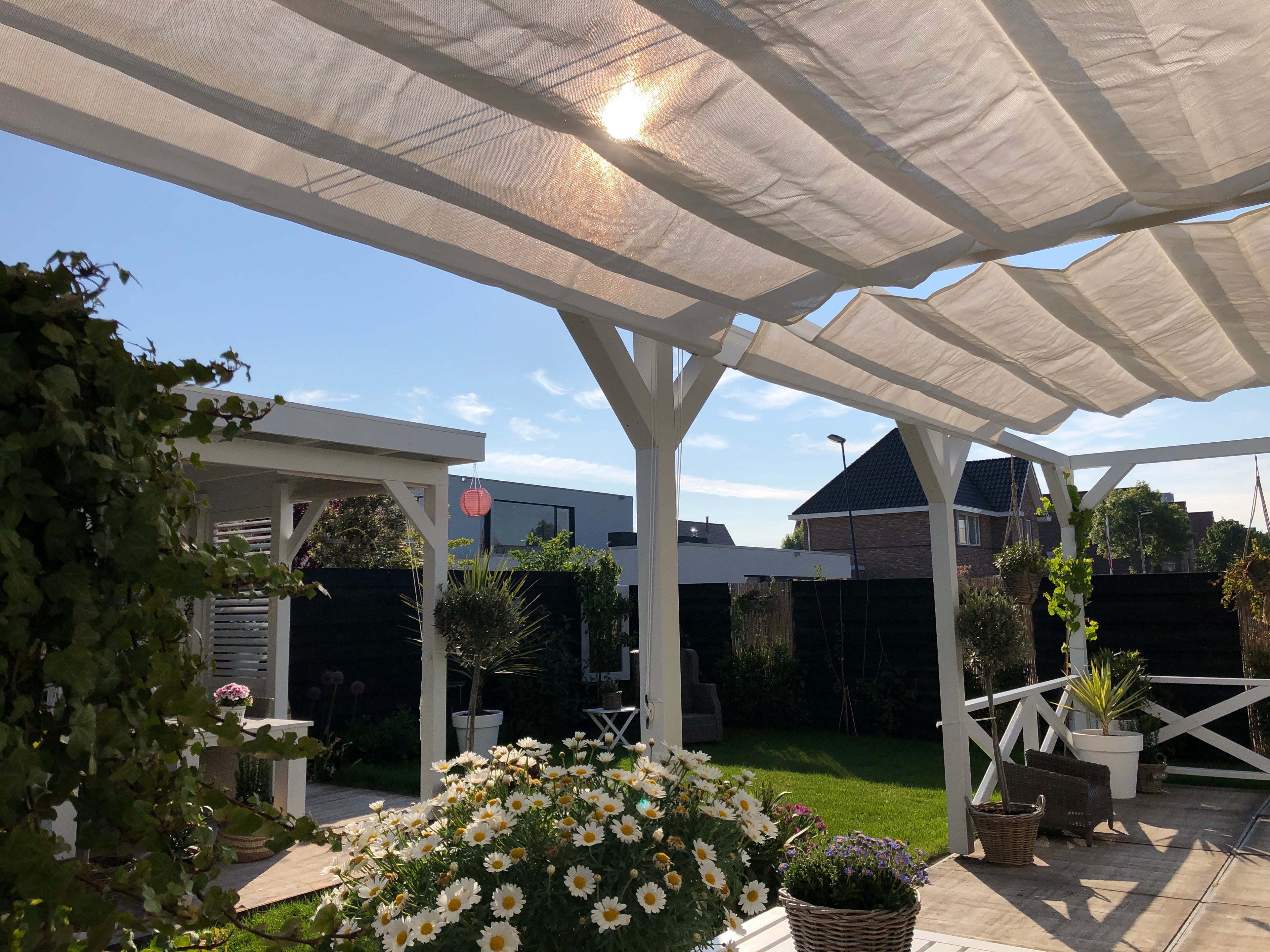 Harmonicadoek 370 x 370 cm wit