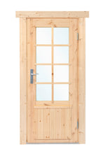 Deur enkel met raam DL11 rechtsdraaiend, vuren 90,5 x 196 cm