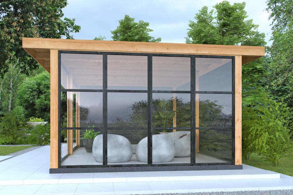 Complete set steellook glaswand zwart 330,4 x 224 cm
