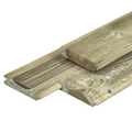 Grenen blokhutprofiel 2,8 x 12,5 x 300 cm, gedroogd, groen geïmpregneerd, geschaafd, 4 ronde hoeken