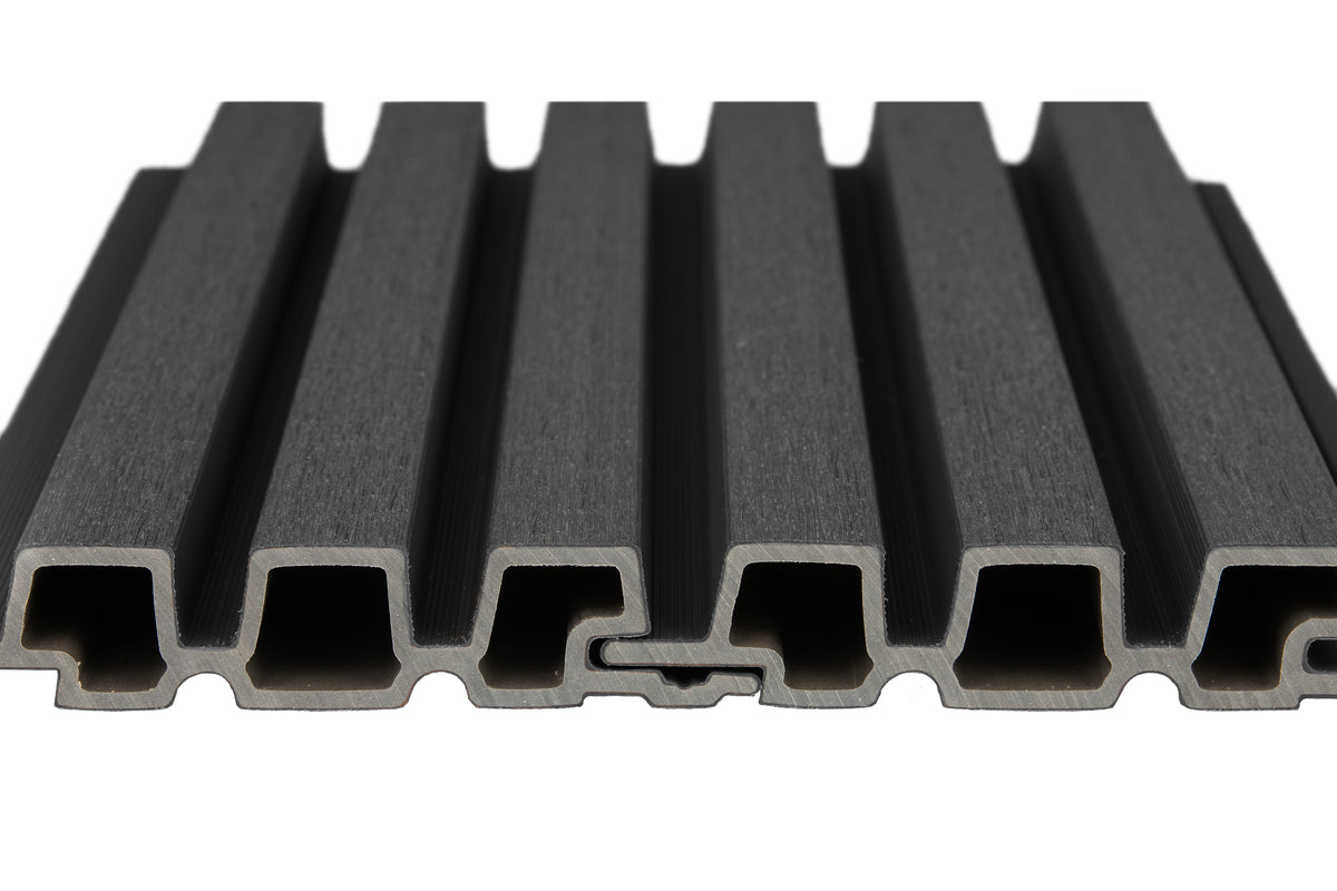 PuraTech 30 composiet triple profiel 3,3 x 17,0 x 390 cm, ebony black, fijne houtnerf