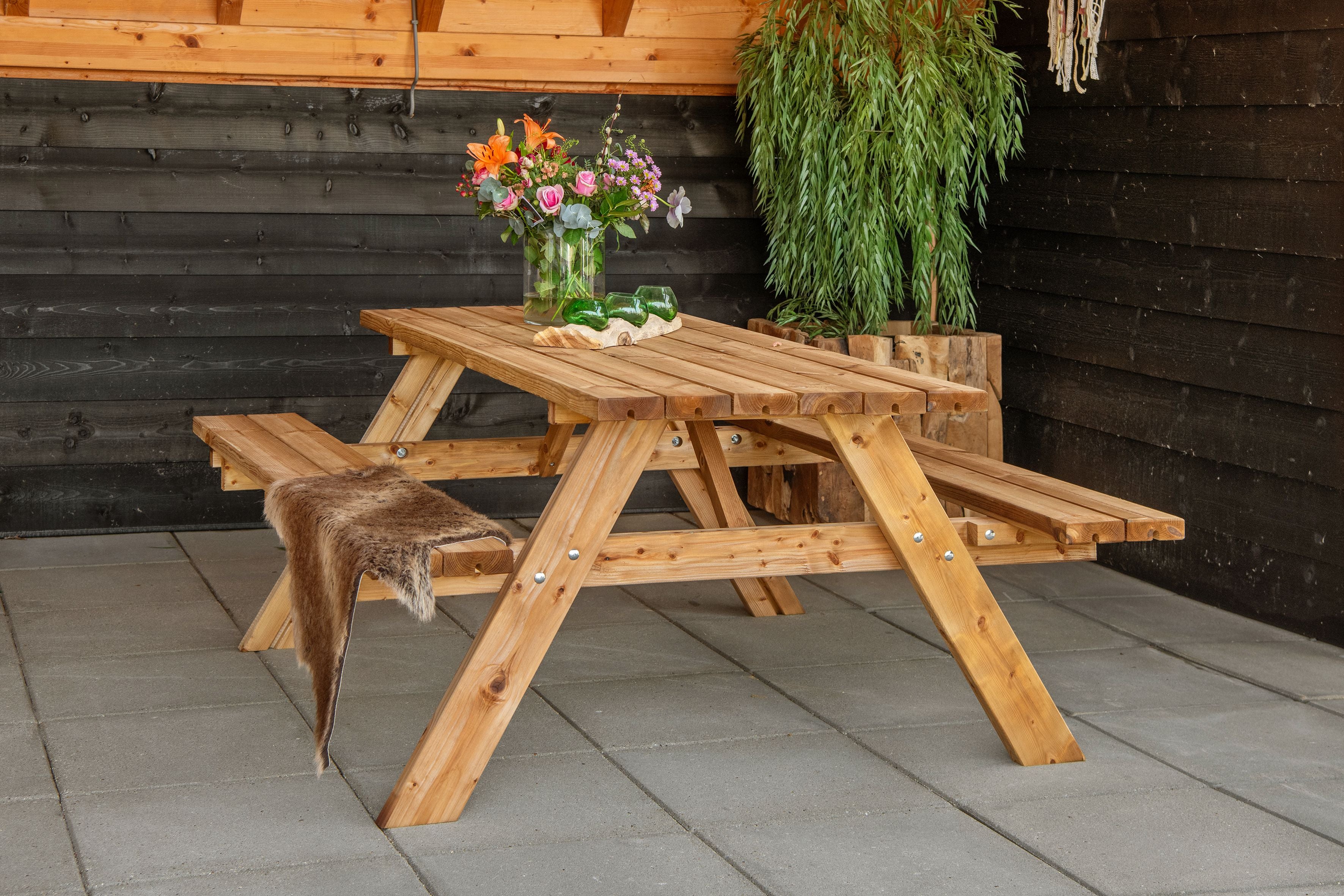 Picknicktafel Excellent 220 cm vuren gedroogd, groen geïmpregneerd