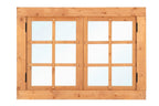 Red Class Wood uitzetraam, 6-ruits, dubbel Uitzetraam B1252 x H900 mm buitenmaat (rvs beslagset)