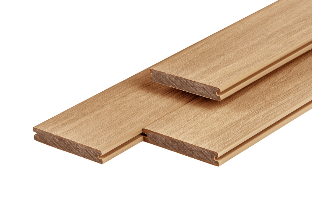 PuraShield composiet vlonderplank 2,3 x 13,8 x 400 cm, cedar, massief, fijne houtnerf, clip systeem