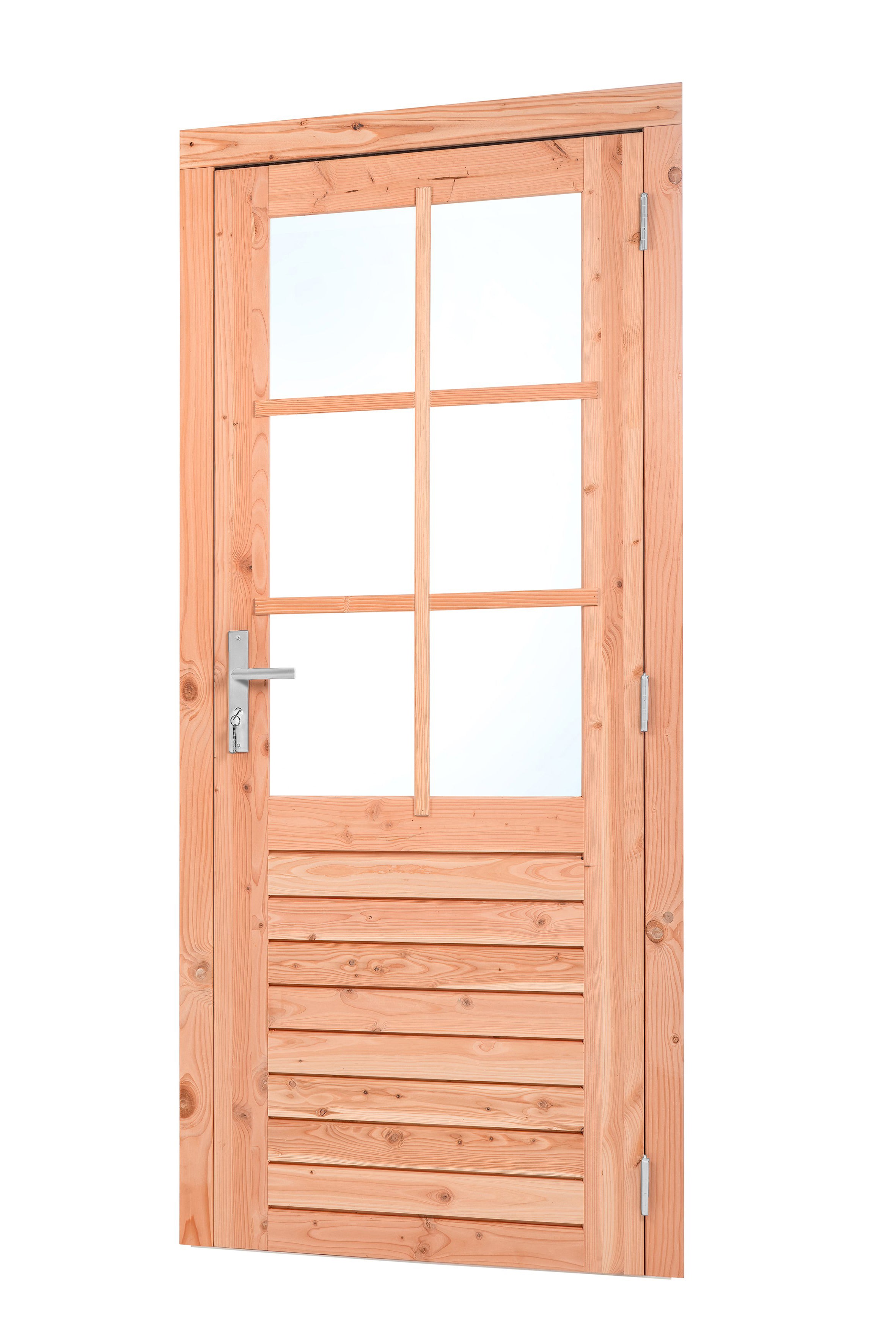 Red Class Wood enkele glas deur, 6-ruits RD Enkele glasdeur B1000 x H2050 mm buitenmaat (rvs beslagset)