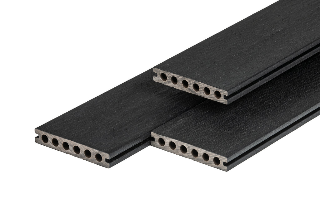 PuraShield composiet vlonderplank 2,3 x 13,8 x 400 cm, ebony black, semi-massief, fijne houtnerf, clip systeem