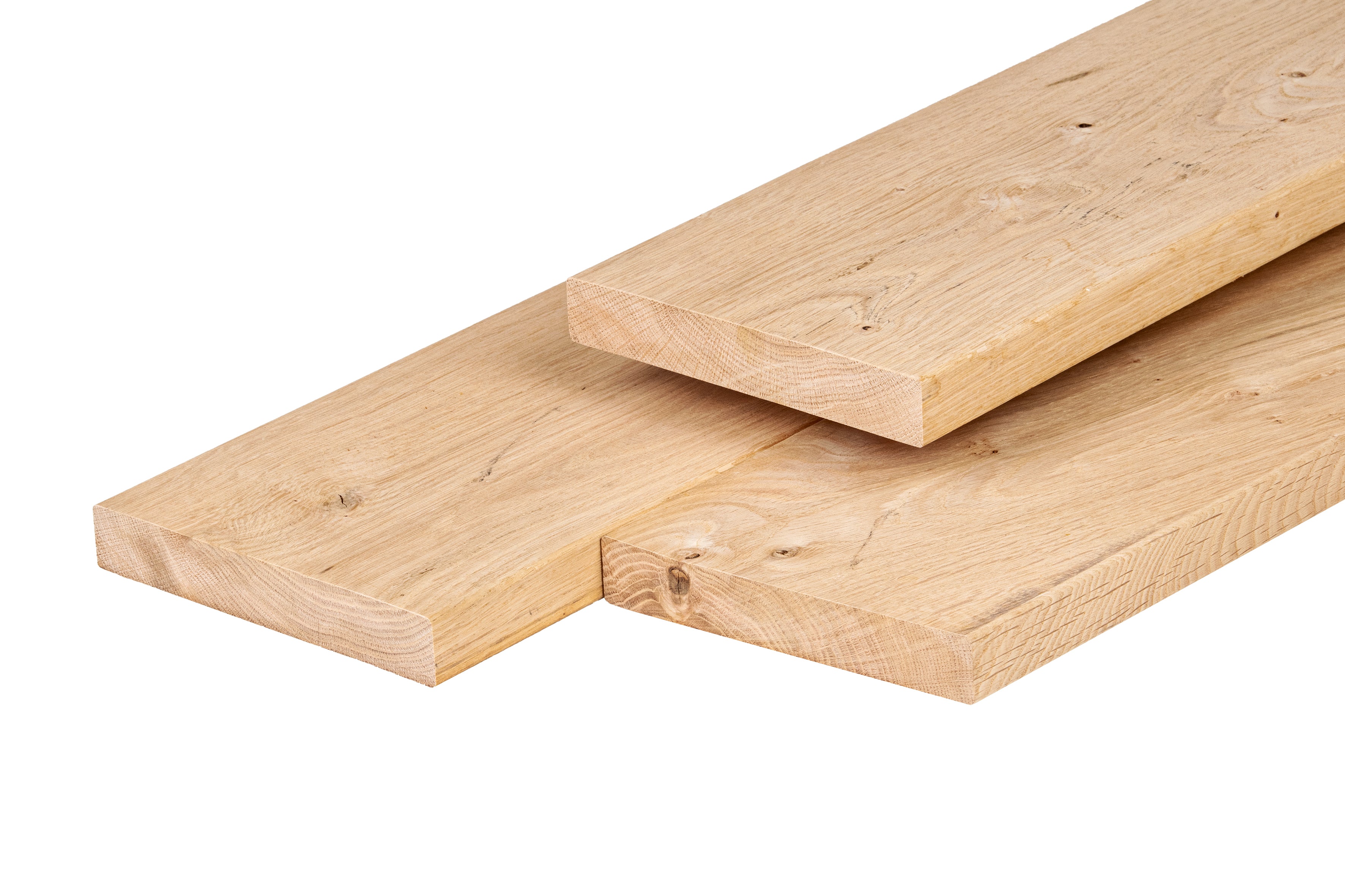 Eiken plank 2,8 x 18,0 x 350 cm, gedroogd, geschaafd