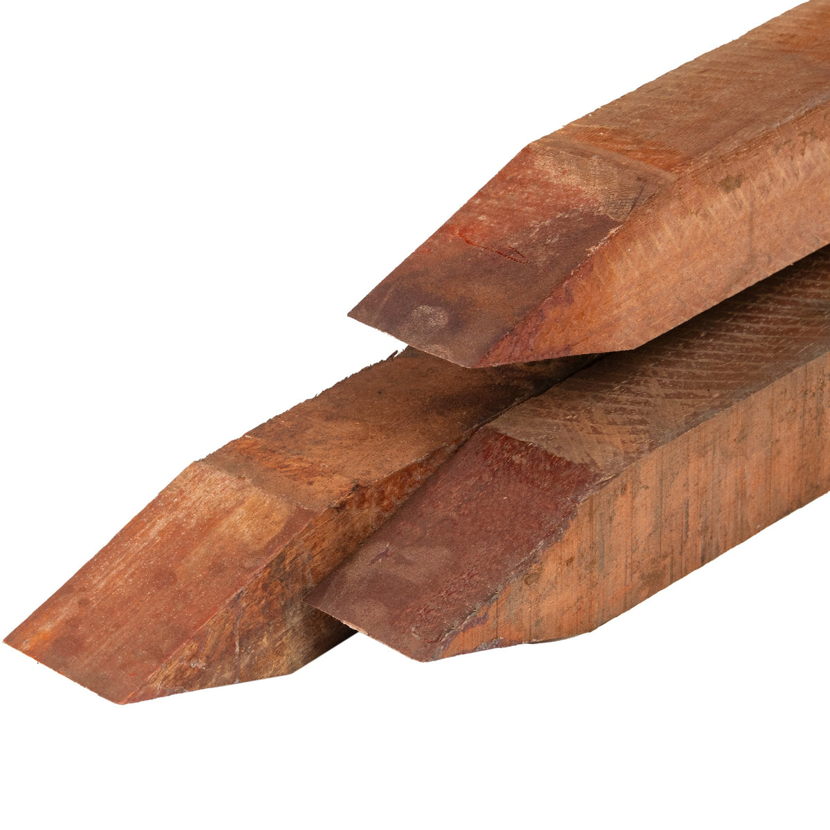Azobé hardhout paal 4,0 x 4,0 x 80 cm fijnbezaagd, gepunt