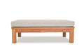Teak modulaire lounge set Tambora – Salontafel/Hocker incl. kussen en glasplaat - 75 x 120 x H30/40cm