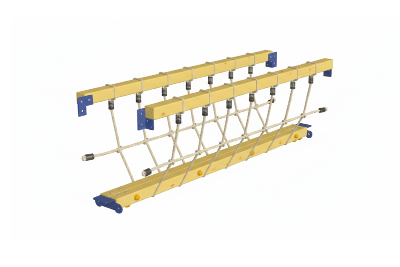 Aanbouwbrug speeltoestel Bridge, geschaafd grenen