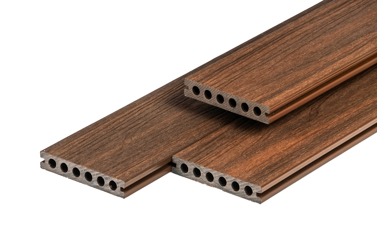 PuraShield composiet vlonderplank 2,3 x 13,8 x 500 cm, ipé, semi-massief, fijne houtnerf, clip systeem