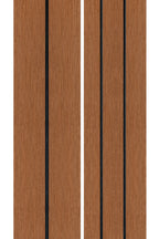 PuraDock composiet vlonderplank 2,2 x 14,6 x 290 cm, teak, massief, 1 zijde 1 groef, 1 zijde 2 groeven, fijne houtnerf, clip systeem