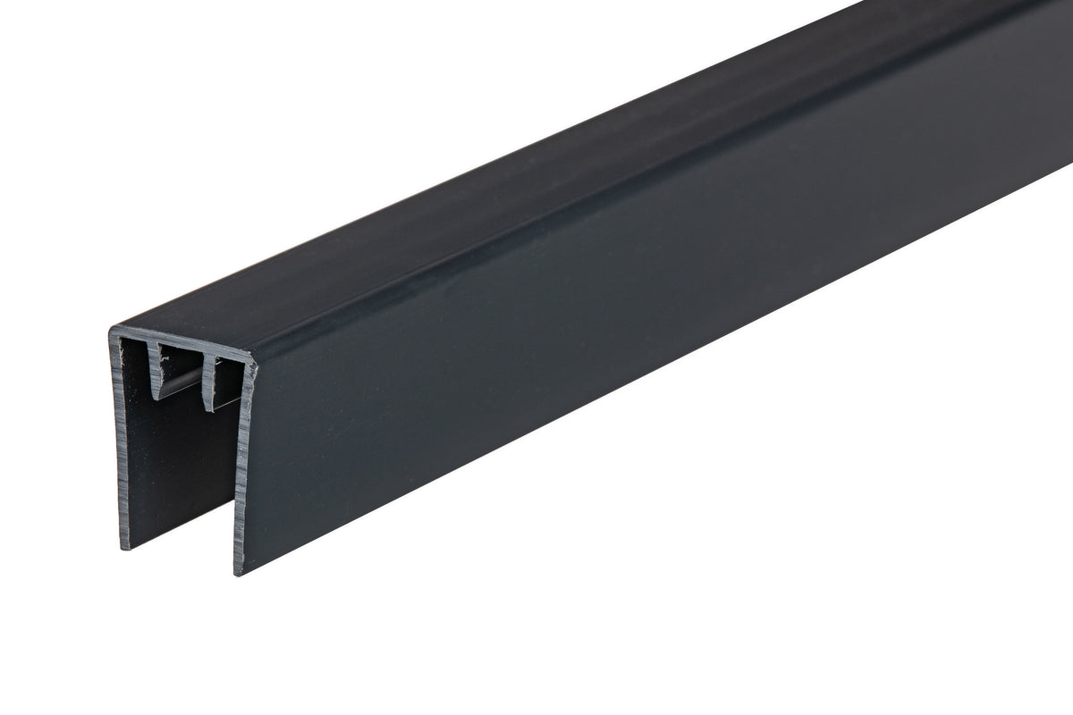 U-bovenprofiel PVC antraciet 1790mm t.b.v. composiet schermplank 