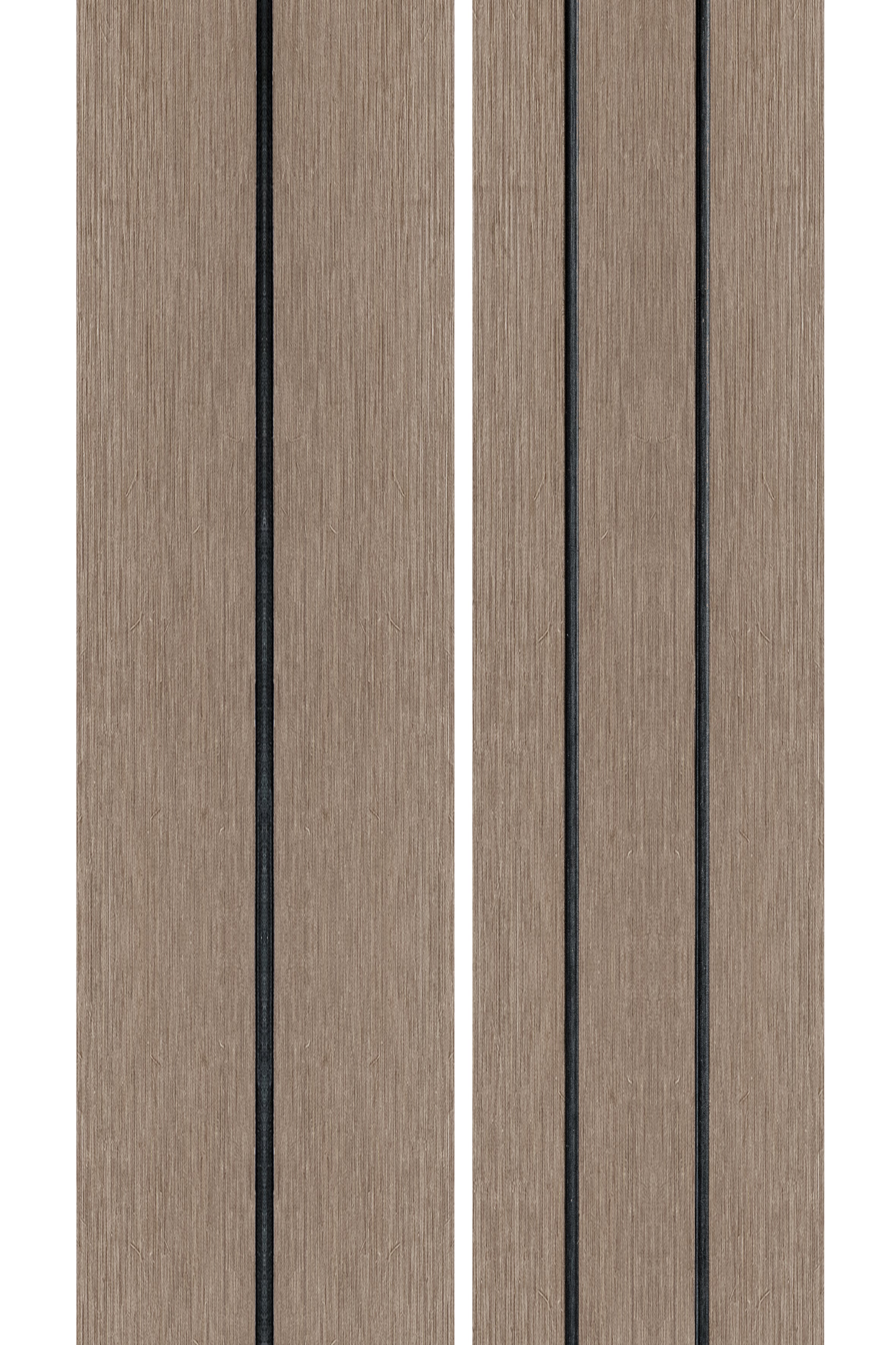 PuraDock composiet vlonderplank 2,2 x 14,6 x 290 cm, light grey, massief, 1 zijde 1 groef, 1 zijde 2 groeven, fijne houtnerf, clip systeem