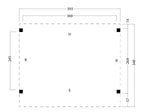 Kapschuur Economy basispakket Red Class Wood 400 x 300 cm