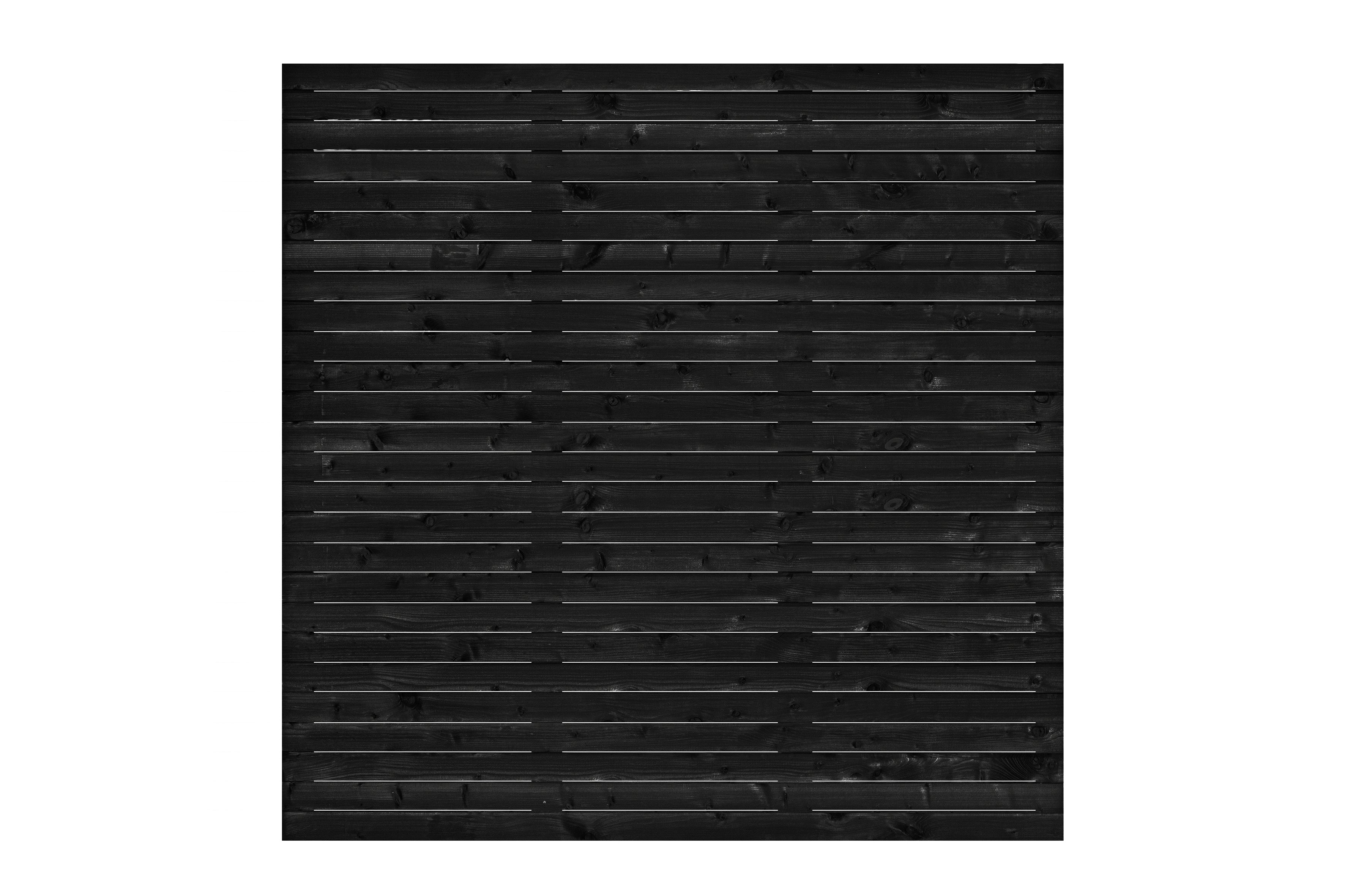 Rhombusscherm Mannheim, zwart gespoten vuren, RVS-geschroefd, enkelzijdig bekleed, 30-planks 180 x 180 cm