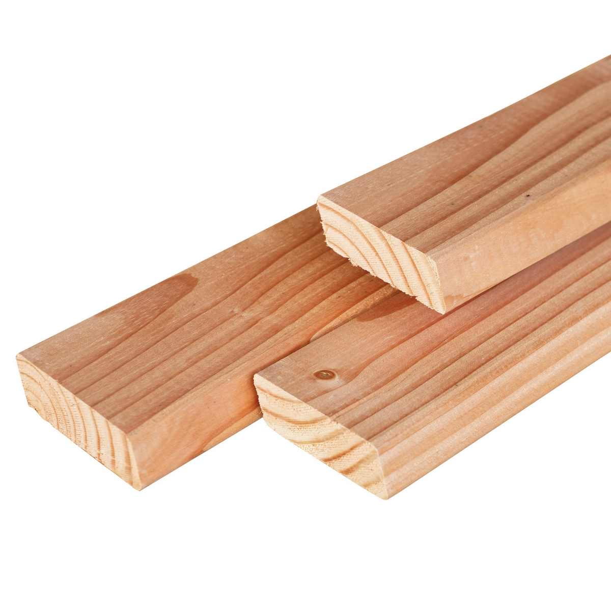 Douglas rhombus profiel 2,0 x 6,5 x 360 cm, gedroogd, geschaafd, 4 ronde hoeken