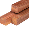 Angelim vermelho hardhout paal 6,5 x 6,5 x 400 cm geschaafd, ongepunt, 4 ronde hoeken