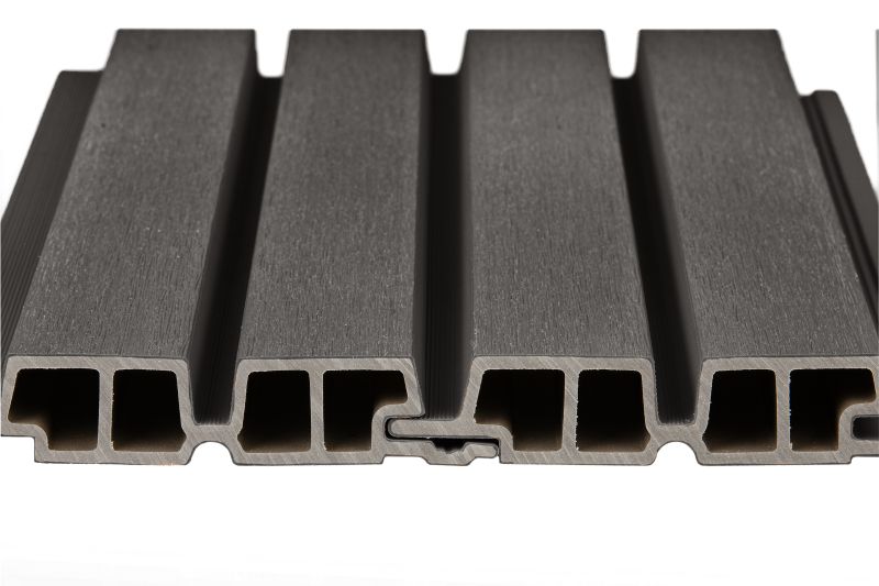 PuraTech 55 composiet dubbel profiel 3,3 x 17,0 x 290 cm, dark grey, fijne houtnerf