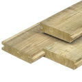 Grenen damwand 4,0 x 17,0 x 300 cm, vers, groen geïmpregneerd, geschaafd
