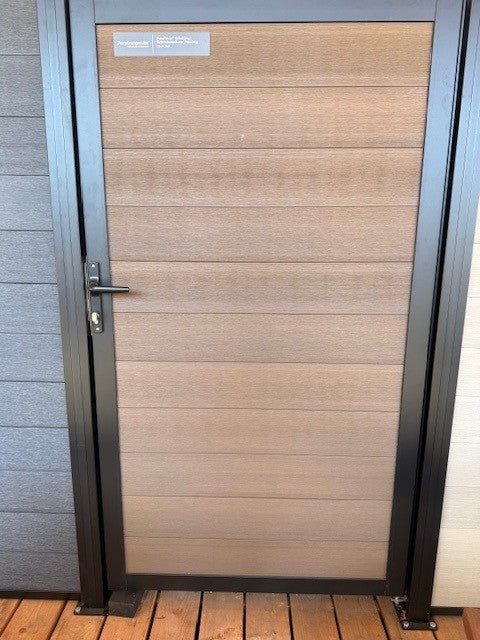 PuraFence aluminium poortframe 180,0 x 100,0 cm, zwart (incl. deurbeslag)