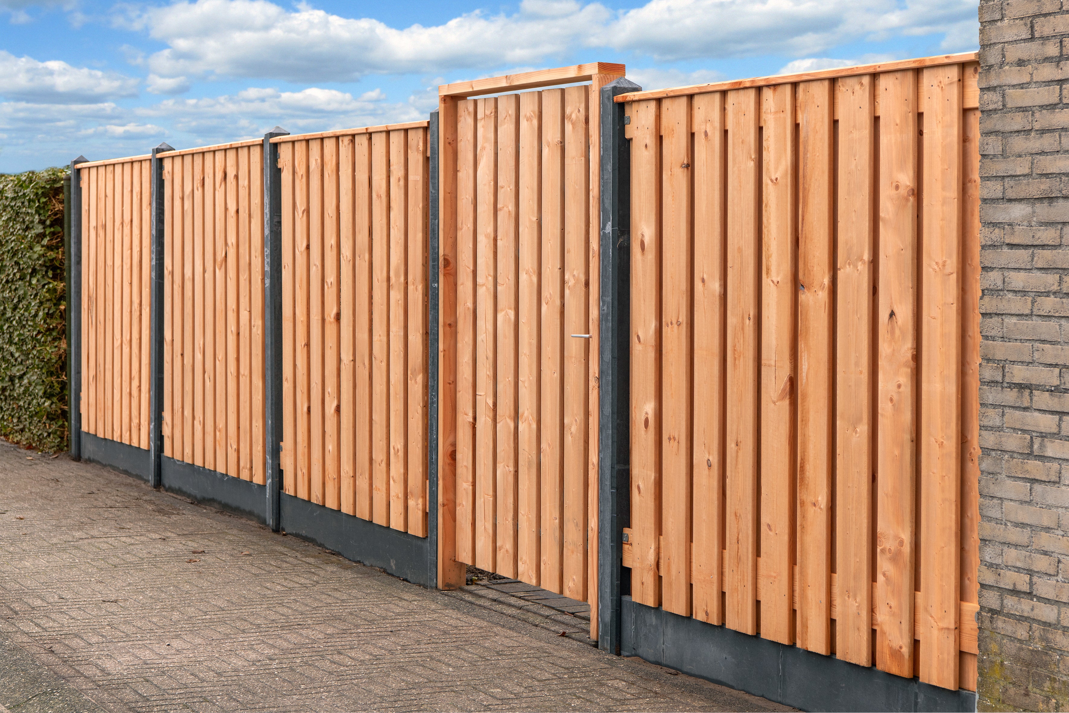 Tuinscherm Casablanca, Red Class Wood geïmpregneerd ME vuren, RVS-geschroefd, 21-planks (19+2) 180 x 180 cm