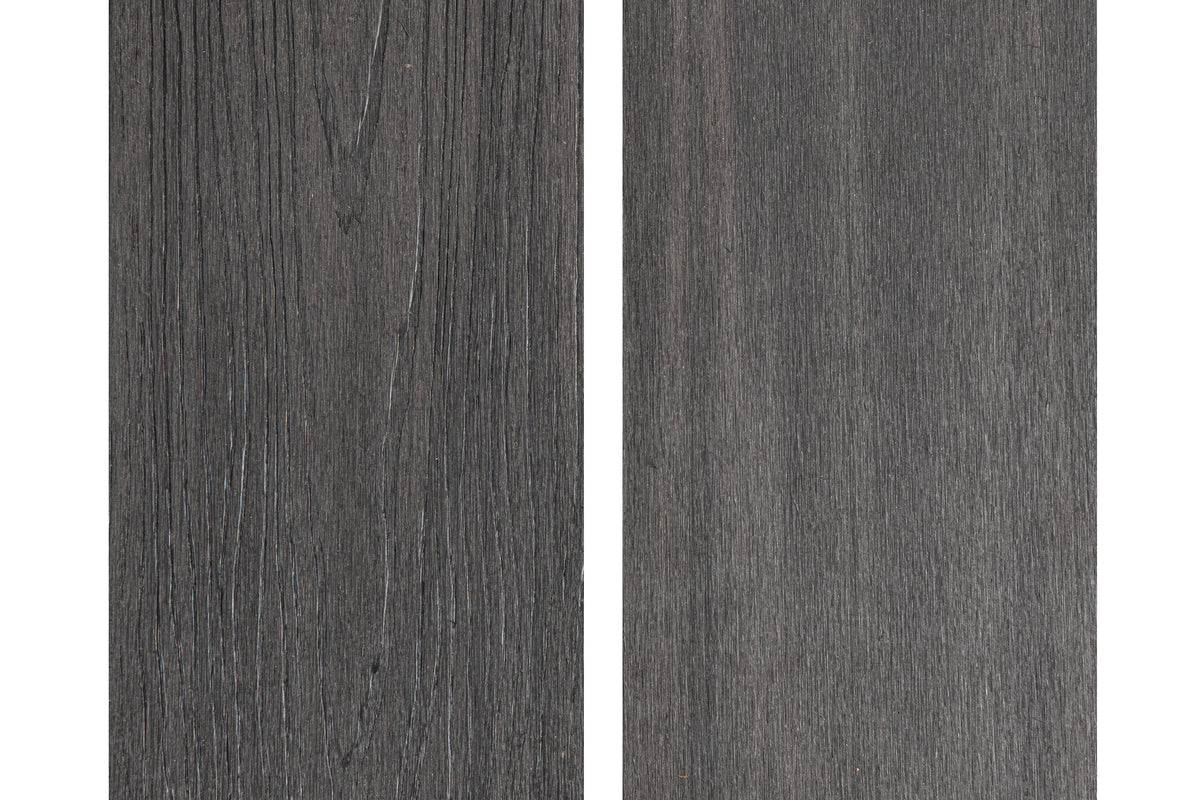 PuraShield composiet vlonderplank 2,3 x 13,8 x 500 cm, dark grey, semi-massief, fijne houtnerf, clip systeem
