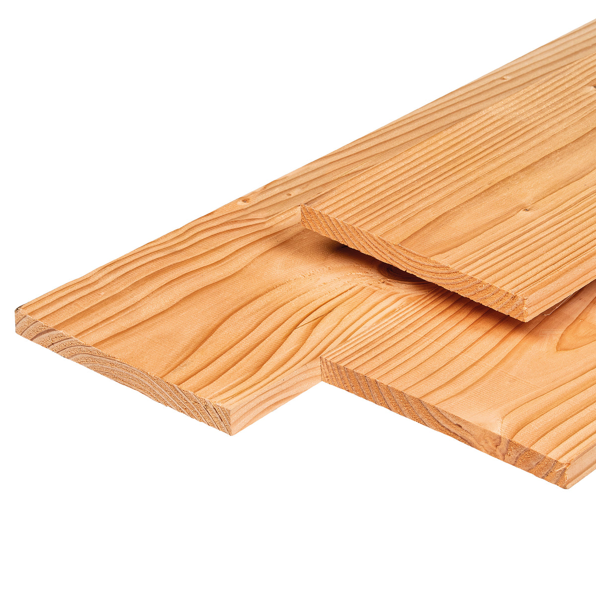 Douglas plank 1,9 x 19,0 x 400 cm, gedroogd, geschaafd, scherpkantig