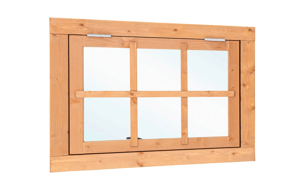 Douglas uitzetraam 6-ruits B900xH700mm buitenmaat (rvs beslagset)