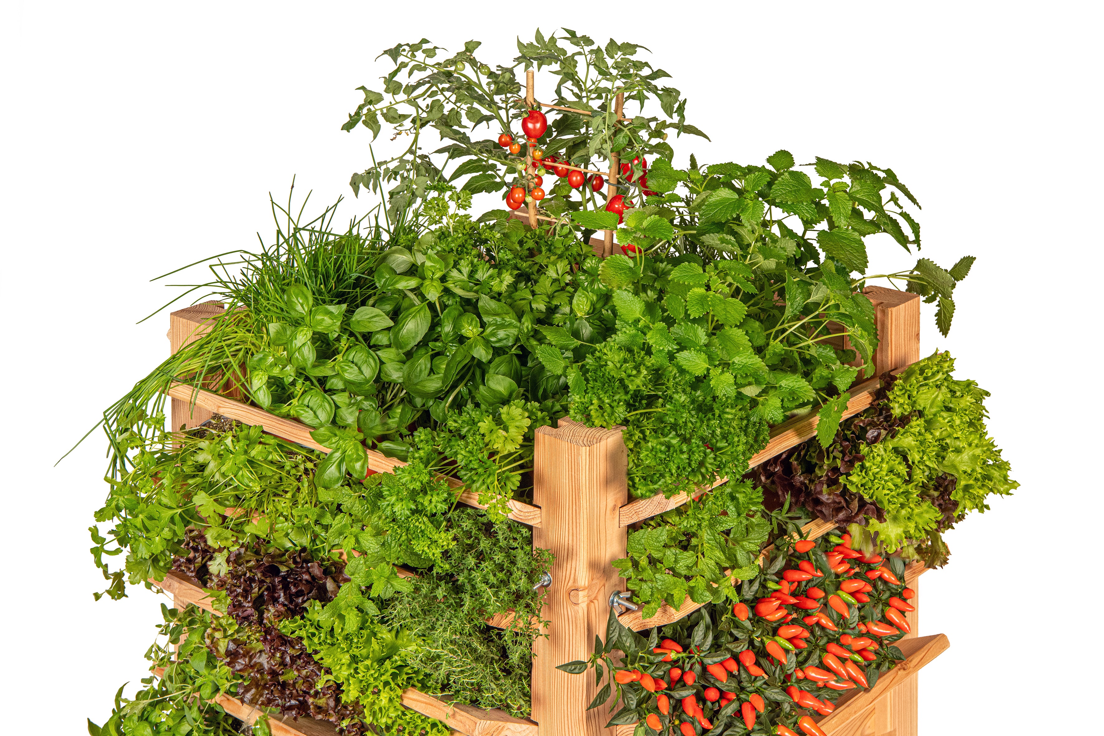 Multi plantenbak/kruidenbak, lariks B60xD60xH80 cm