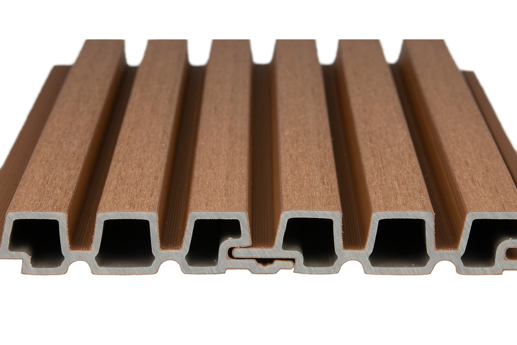 PuraTech 30 composiet triple profiel 3,3 x 17,0 x 390 cm, teak, fijne houtnerf