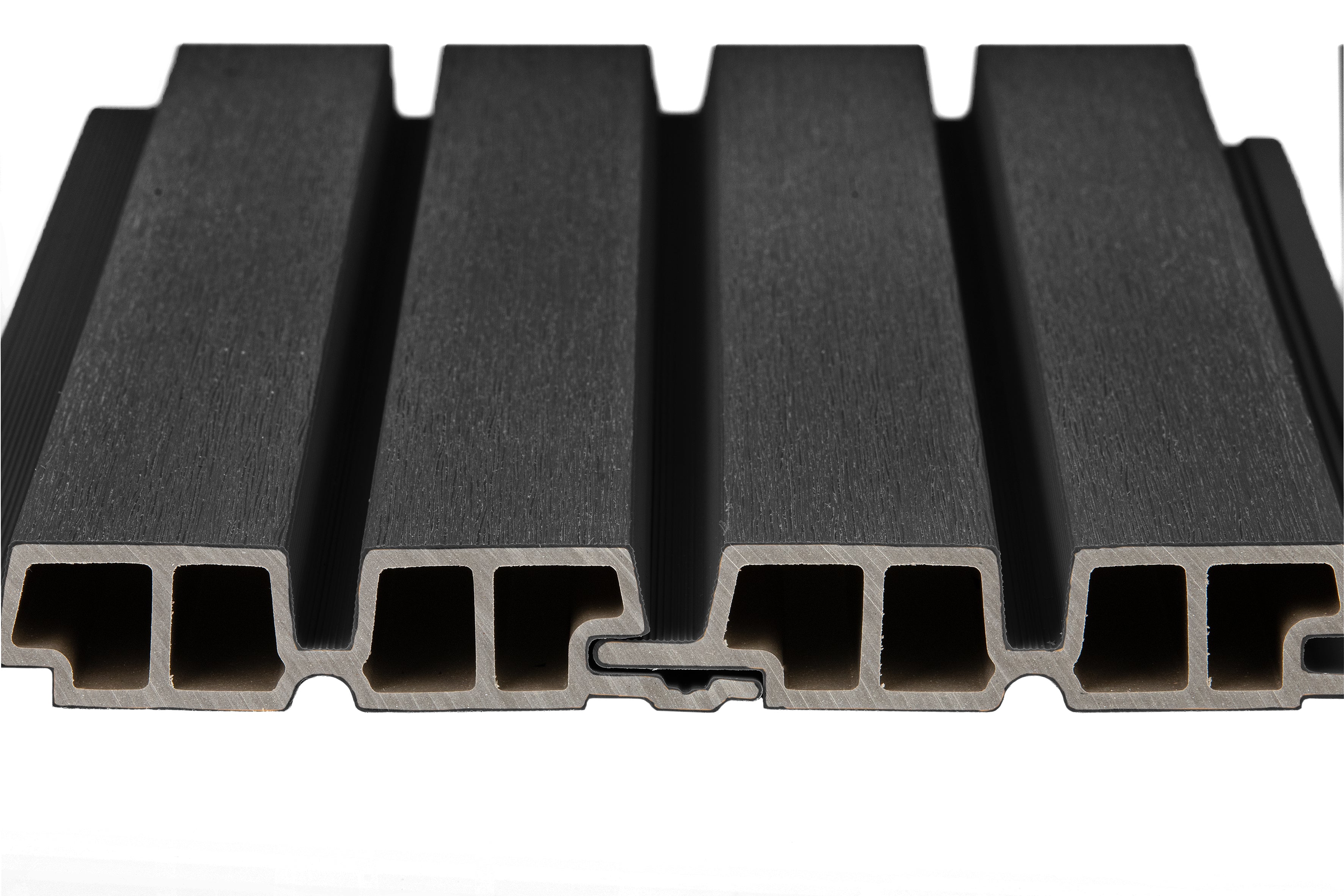 PuraTech 55 composiet dubbel profiel 3,3 x 17,0 x 290 cm, ebony black, fijne houtnerf