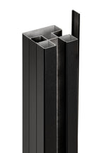 PuraFence aluminium paal incl. paalkap en paalhouder 7,5 x 7,5 x 192 cm, zwart
