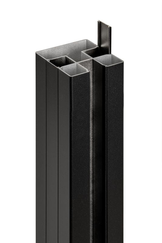 PuraFence aluminium paal incl. paalkap 7,5 x 7,5 x 250 cm, zwart