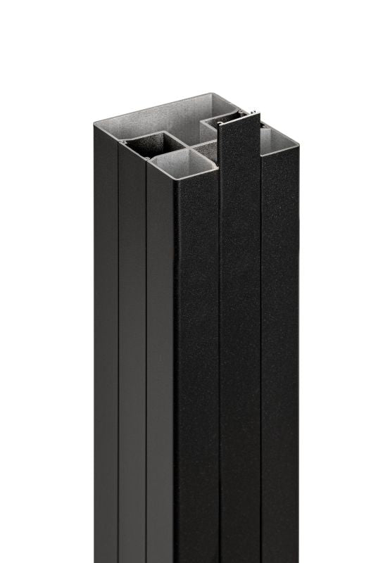 PuraFence aluminium paal incl. paalkap 7,5 x 7,5 x 250 cm, zwart