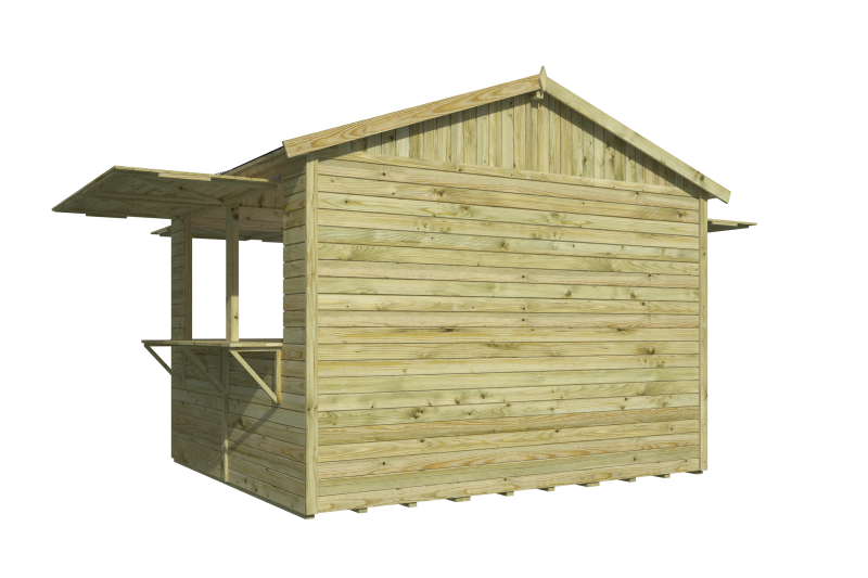 Kiosk Playa, groen geïmpregneerd vuren, incl vloer, dakleer