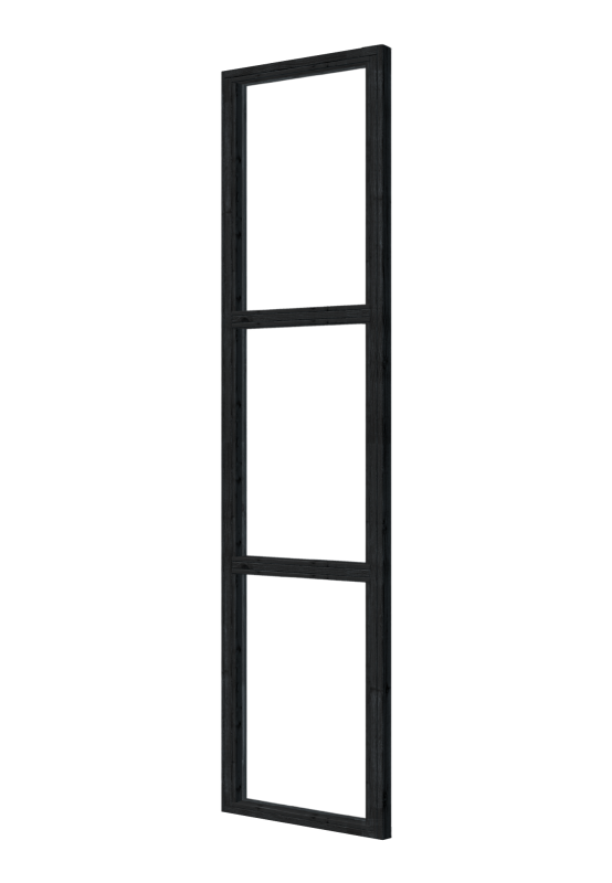 Steellook glaswand B45 x H212 cm, zwart