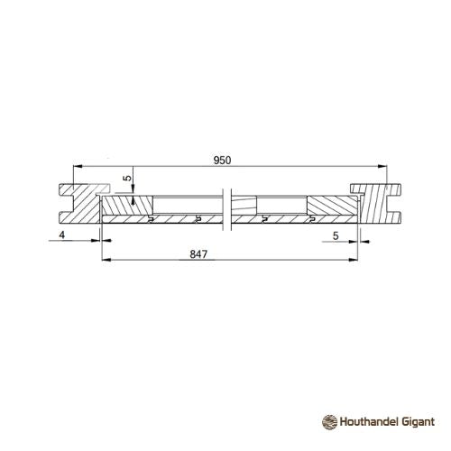 Douglas enkele dichte deur B1000xH2050mm buitenmaat, linksdraaiend